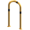 Anti-nudge hoop 90 | one sided- deep version | steel tube  76 mm | yellow / black | one-sided, left | height above ground: 1150 mm | to be fixed by plugs